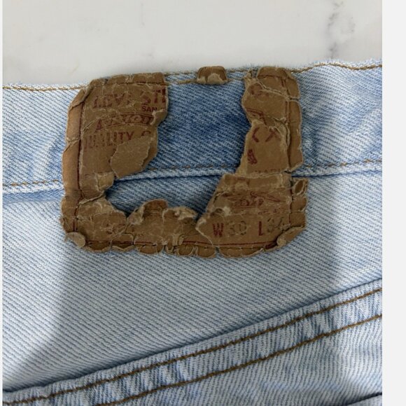 VINTAGE 1988 501 LEVI'S HAND PAINTED FLAG 501 XX Mens (Actual 26x32.5) Jean - Picture 14 of 14